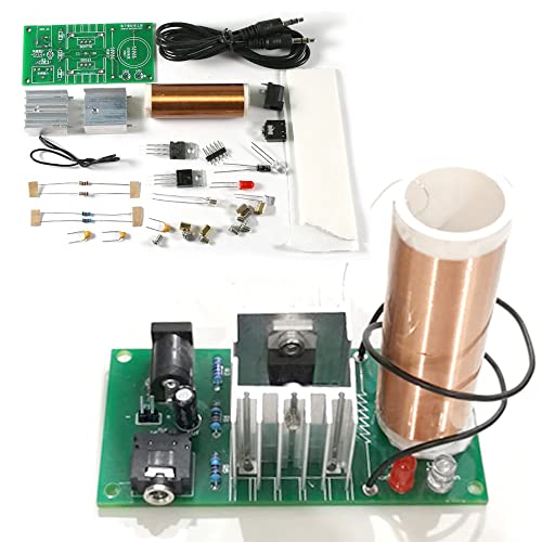 DIY Mini Tesla Coil Kit 15W Soldering Project Kit Mini Music Tesla Coil Plasma Speaker Tesla Wireless Transmission DC 15-24V Dingdong Store