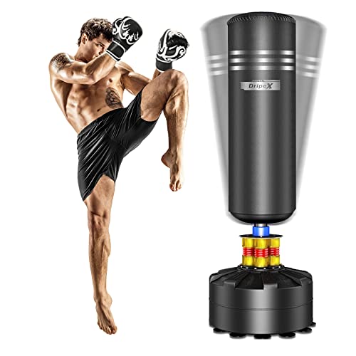 Dripex Freestanding Punching Bag 69''- 182lb Heavy Boxing Bag with Stand for Adult Youth - Men StandingBoxing Bags for Home Gym