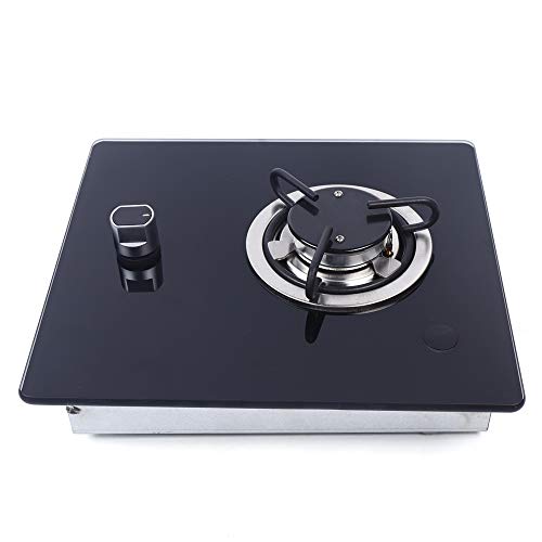 Eapmic Boat Caravan RV Gas Cooktop GR-B001, RV Cooktop Stove, One Burner Drop-in RV Gas Stove with Tempered Glass Panel for Outdoor Kitchen Household RV Picnics