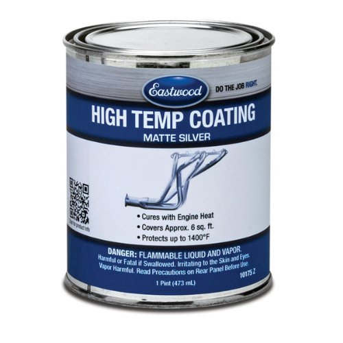 Eastwood Matte Silver Heat Resistant Paint | High Heat Temperature Protection up to 1400° | Engine Cover or Exhaust Paint | Brake Caliper Paint | Added Corrosion & UV Resistance | 1 Pint 6 sq. ft.