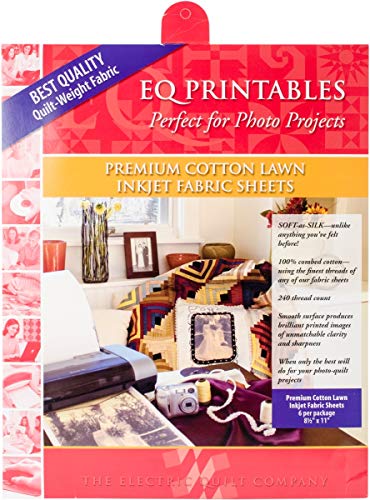 Electric Quilt? Printables - Inkjet Cotton Lawn Fabric Sheets 6/Pkg