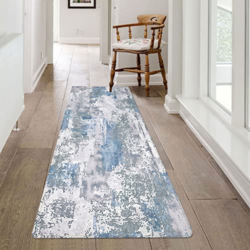 famibay 2x6 ft Hallway Runner Rug with Rubber Backing Upgraded Non Slip Modern Abstract Washable Rug Runner Soft Fluffy Low Pile Carpet Floor Runners for Hallway Entryway Bathroom Bedroom Kitchen