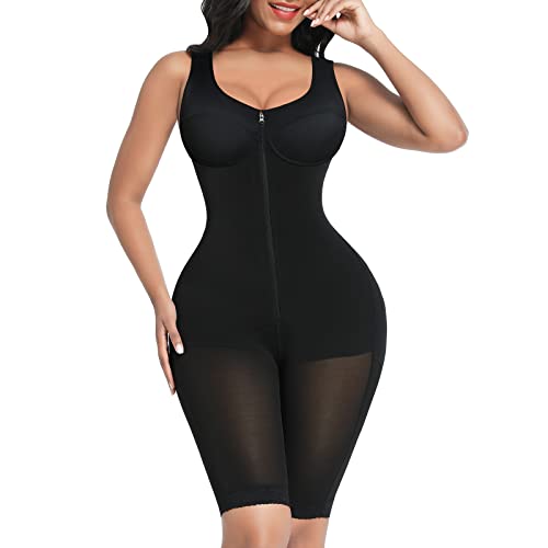 FeelinGirl Butt Lifter Bodysuit Body Shaper for Women Tummy Control Shapewear Thigh Slimmer Black XL