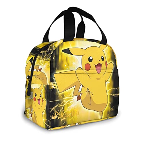 FHNTNH Cartoon Portable Lunch Bag Japanese Anime Lunch Box Insulated Lunch Kit for Men Women Travel Beach