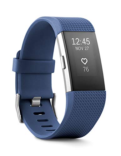 Fitbit Charge 2 Heart Rate + Fitness Wristband, Blue, Large (6.7 - 8.1 Inch) (US Version) (Renewed)