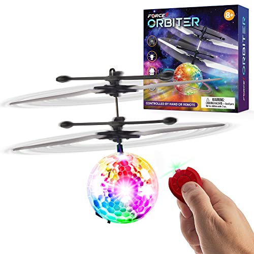 Force1 Orbiter Flying Orb Ball Hand Operated Drones for Kids- Flying Ball Drone Toy with Remote, LED Hand Controlled Drone Orb Toy Indoor Drone Hover Ball Hand Drone Floating Mini UFO Drone Flying Toy