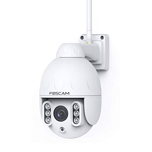 Foscam HT2 1080p Outdoor 2.4g/5gHz WiFi PTZ IP Camera, 4X Optical Zoom Pan Tilt Security Surveillance Speed Dome, 2-Way Audio with Mic & Speaker, 165ft Night Vision, CMOS Image Sensor, IP66 (Renewed)