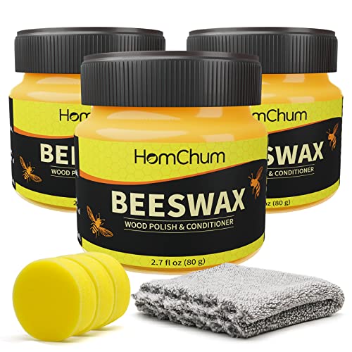 Furniture Bees Wax,3Pcs Furniture Polish Bees Waxing Repair Wood Wax for Furniture, Floor, Tables, Chairs, Cabinets