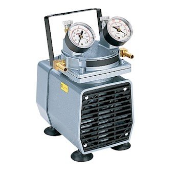 Gast DOA-P704-AA High-Capacity Vacuum Pump, Gauge/Reg, 1.1 cfm/25.5"Hg-60psi/115V