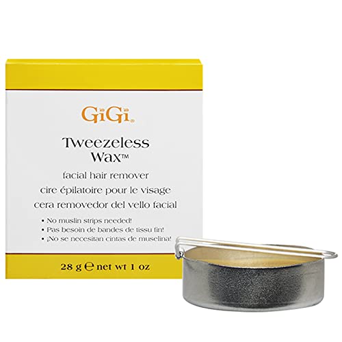 GiGi Tweezeless Wax, Non-Strip Facial Hair Remover for Sensitive Skin, 1 oz, 1-pack