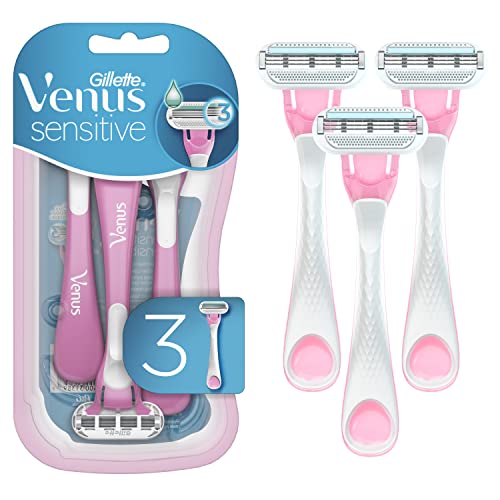 Gillette Venus Razor 3ct, Disposable Razors Women, Sensitive Skin, Womens Disposable Razors, Womens Razors Sensitive Skin, Sensitive Skin Hair Removal, Result like Waxing Kit for Women