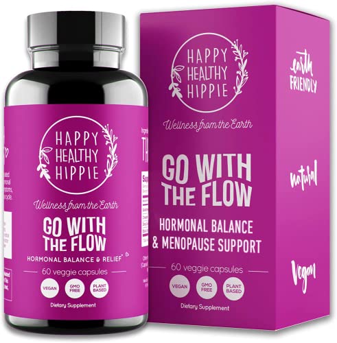 Go with The Flow - Hormone Balance for Women | PMS Relief Support | Menopause Supplements for Women | Estrogen, PMDD & Mood Support | Bloating Relief for Women | Chasteberry & Dong Quai | Vegan, 60 Ct