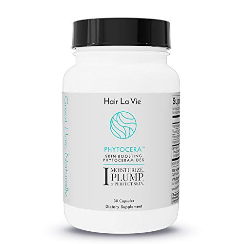 Hair La Vie Phytocera Dry Skin Supplement for Women - Phytoceramides for Aging Skin - Rice Based and Gluten Free - Glowing Skin Vitamins