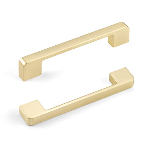 Haliwu 10 Pack Brushed Gold Cabinet Pulls, Gold Cabinet Handles, Brass Cabinet Pulls Gold Drawer Pulls Dresser Pulls, Gold Kitchen Cabinet Handles 5 inch Zinc Alloy Kitchen Hardware