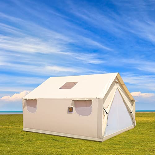 Happybuy Canvas Wall Tent 14X16ft, Wall Tent with PVC Storm Flap, Large Canvas Wall Tent Waterproof, Camping Canvas Tents with Stove Hole for 8-10 People Outdoor Camping Hiking Party Hunting