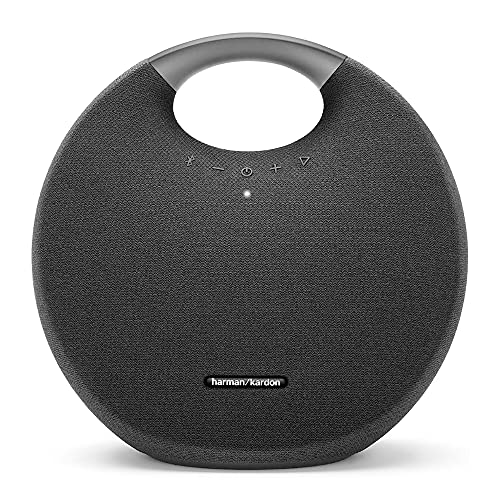 Harman Kardon Onyx Studio 6 Wireless Bluetooth Speaker - IPX7 Waterproof Extra Bass Sound System with Rechargeable Battery and Built-in Microphone - Black