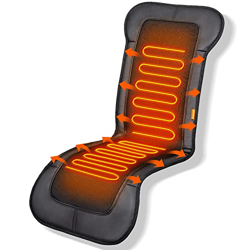 Heated Seat Cover,Longer PU Leather Seat Cushion with Fast Heat to Promote Blood Circulation Relieve Fatigue