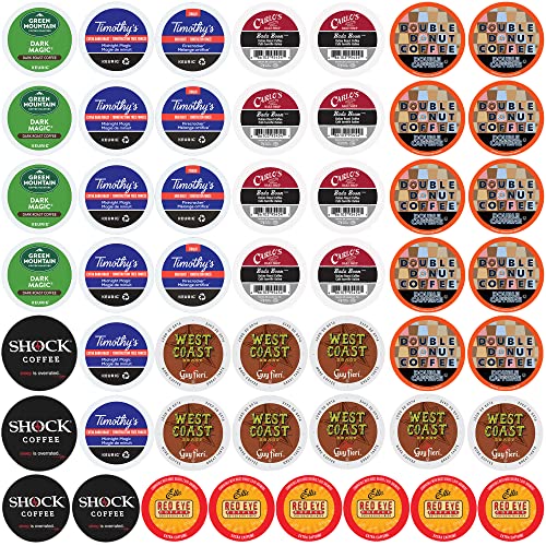 High Caffeine Coffee Pods Variety Pack - Sample The Strongest Coffee From the Top Brands with Our Extra Caffeine Sampler of 50 Coffee Pods Compatible with Keurig K Cup Coffee Makers