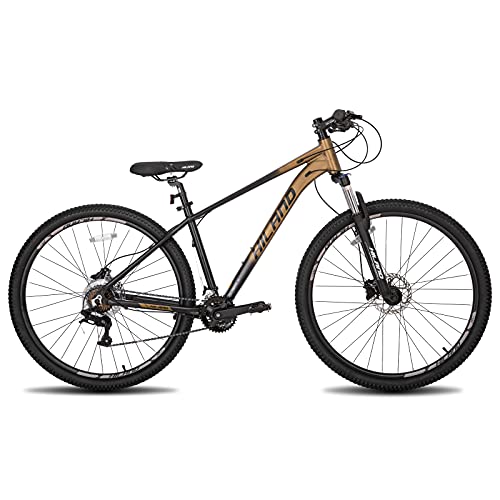 Hiland 29 Inch Mountain Bike for Men, Aluminum Frame, Front and Rear Hydraulic Disc Brakes, Lock-Out Suspension Fork, 16 Speeds, Hardtail Trail MTB Bicycle