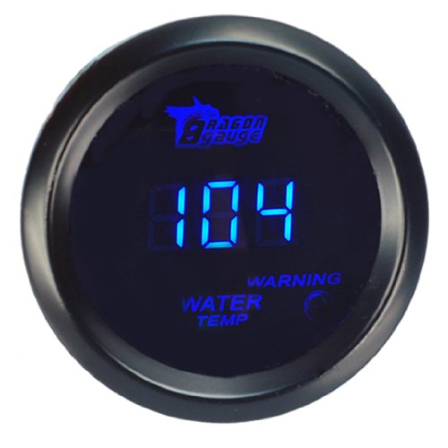 HOTSYSTEM Universal Water Temp Gauge Temperature Meter Electronic Blue Digital LED DC12V 2inches 52mm for Car Automotive(Fahrenheit)