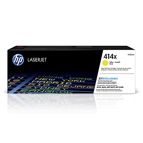 HP 414X Yellow High-yield Toner Cartridge | Works with HP Color LaserJet Enterprise M455dn, MFP M480f; HP Color LaserJet Pro M454 Series, HP Color LaserJet Pro MFP M479 Series | W2022X