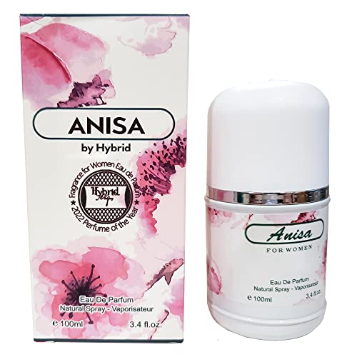 Hybrid & Company Anisa Fragrance for Women Eau De Parfum Natural Spray Fresh Floral Scent, 3.4 Fl Oz