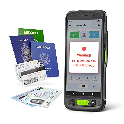 IDWare 9000 Handheld ID Scanner - ID, Drivers’ License, Age Verification & Passport Scanner with Veriscan Premium Software - Sync Multiple Devices