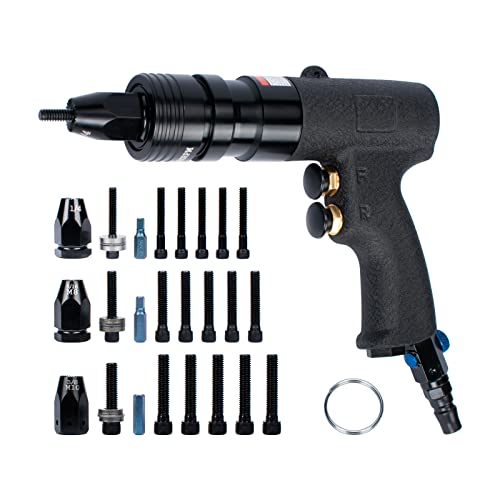 INPANOLS Air Rivet Nut Tool Kit, Pneumatic Rivnut Gun with 1/4'', 5/16'' & 3/8'' Mandrels