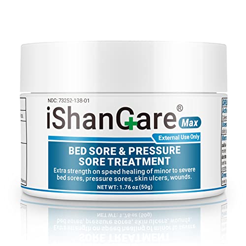 ishancare® Bed Sore Cream - Fast & Safe Natural Healing Pressure Sore Cream, Bedsore Wound Care Healing Ointment, Treatment for Bed sores Pressure Sores Diabetic Ulcer Wounds Burns and Cuts