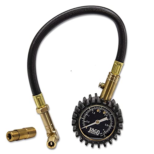 JACO BikePro Bike Tire Pressure Gauge - 60 PSI (MTB Series) | Presta + Schrader Air Chucks