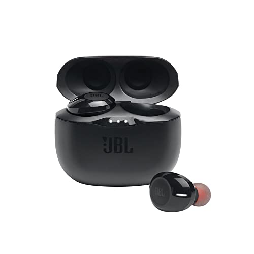 JBL Tune 125TWS True Wireless In-Ear Headphones - Pure Bass Sound, 32H Battery, Bluetooth, Fast Pair, Comfortable, Wireless Calls, Music, Native Voice Assistant (Black), Small