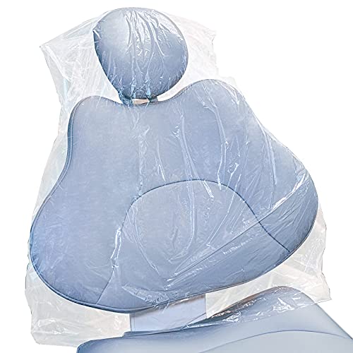 JMU Dental Half Chair Cover, Disposable Clear Plastic Sleeve Protector, Medium 24" x 27.5", Box of 225