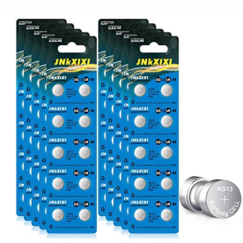 JNKXIXI 100 Pack LR44 AG13 357 Battery 1.5V SR44 A76 GP76 Lr 44b L1154c 303 Ornament Batteries Button Coin Cell Batteries