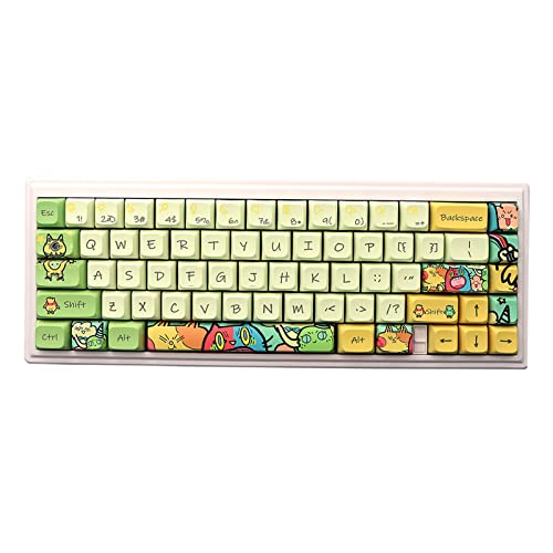 JSJT Custom Keycaps 135 Keys Cartoon Anime Keycaps XDA Profile Magic Elf Themed Keycaps PBT Dye Sublimation Keycaps Suitable for ANSI/ISO Layout Cherry MX Switch Mechanical Keyboards