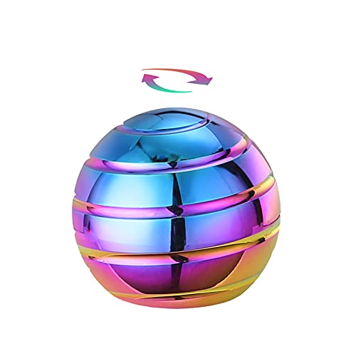 Kinetic Desk Toys, Full Body Optical Illusion Toys for Adults for Office, Fidget Spinning Toy for Anxiety ADHD ADD EDC Stress Relief Toy (Rainbow)