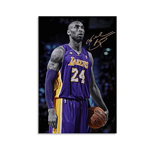 Kobe Bryant Basketball Sports Legend Star Signed Art Poster Canvas Wall Art Unframe 12x18inch For Basketball Fans Room Club Decoration