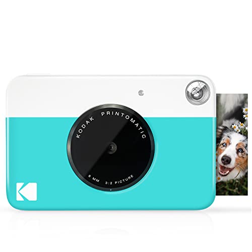 KODAK Printomatic Digital Instant Print Camera - Full Color Prints On ZINK 2x3" Sticky-Backed Photo Paper (Blue) Print Memories Instantly