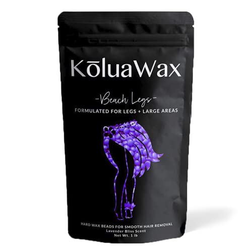 KoluaWax | Beach Legs Hard Wax Beads (1lb Bag) | For Legs, Back & More | Lavender