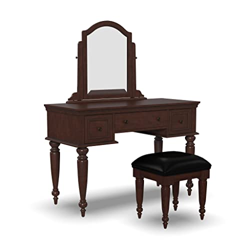 Lafayette Cherry Vanity Table and Bench by Home Styles