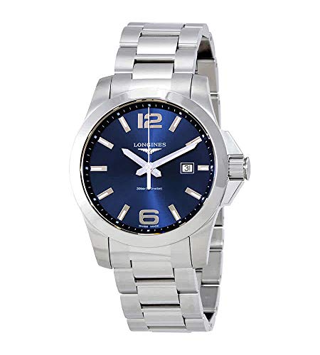 Longines mens watches Conquest L3.760.4.96.6 Blue dial Stainless Steel 43mm