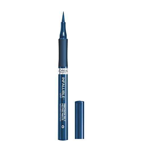 L'Oréal Paris Cosmetics Paris Makeup Infallible Grip Precision Felt Eyeliner, Smudge Resistant, Long Lasting Waterproof Eyeliner, Blue, Blue, 0.03 fl oz