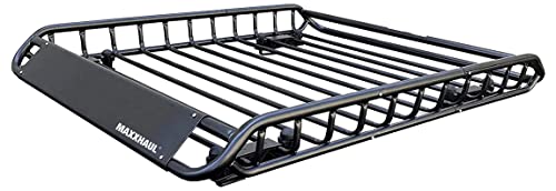 MaxxHaul 70115 46" x 36" x 4-1/2" Roof Rack Rooftop Cargo Carrier Steel Basket, Car Top Luggage Holder for SUV and Pick Up Trucks - 150 lb. Capacity