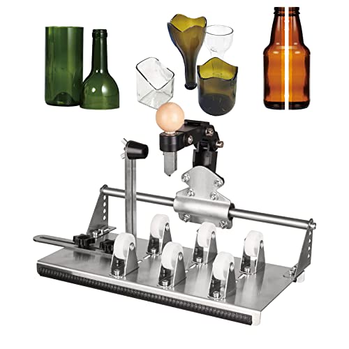 MiiMOO Glass Bottle Cutter, Upgraded Glass Cutting Tool Kit for Square, Round Bottles and Bottlenecks, DIY Machine for Cutting Bottles of Wine, Beer, Liquor, Whiskey, Alcohol, Champagne