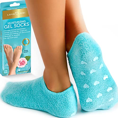 Moisturizing Socks & Gel Socks for Dry Cracked Feet - Foot Care Heel Socks for Dry Cracked Feet - Cracked Heel Repair Treatment – Healthy Feet – Stocking Stuffers for Women (Fits up to Women Size 8.5)