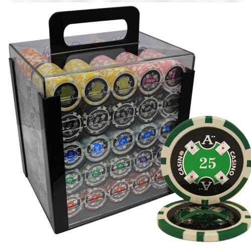 MRC Poker 1000pcs Ace Casino Laser Poker Chips Set with Acrylic Case Custom Build