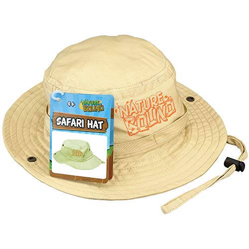 Nature Bound Kids Explorer Safari Hat with Drawstring and Khaki Fabric for Boys and Girls Ages 4 +