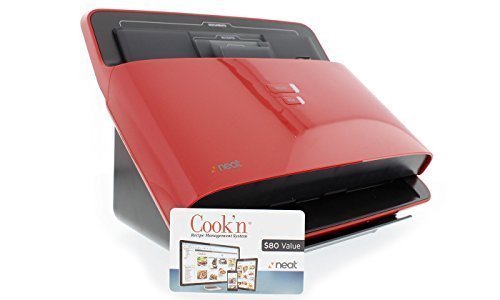 NeatDesk Desktop Document Scanner and Digital Filing System for PC and Mac - Red - with DVO cook'n Organizer Software