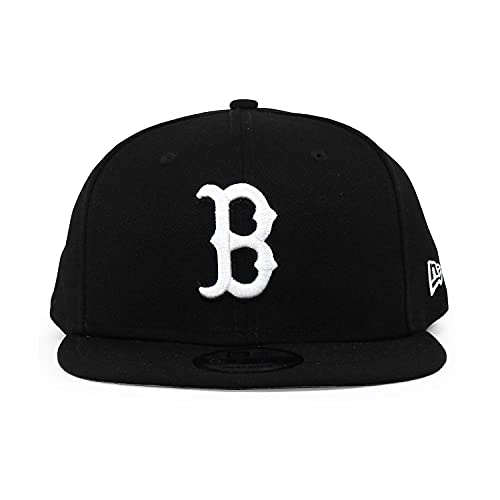 New Era mens Authentic Boston Redsox Black & White 9Fifty Snapback Cap Adjustable 950