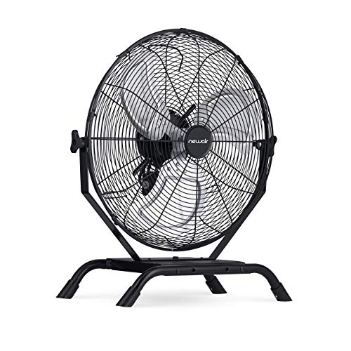 NewAir 20” Outdoor Rated 2-in-1 High Velocity Floor or Wall Mounted Fan with 3 Fan Speeds and Adjustable Tilt Head, NIF20CBK00