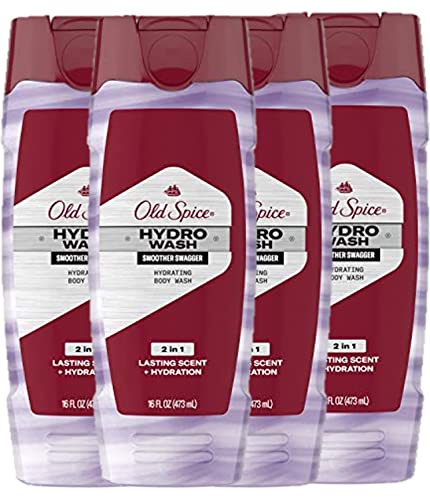 Old Spice Hydro Body Wash for Men, Smoother Swagger Scent, Hardest Working Collection, 16 Ounce (Pack of 4)